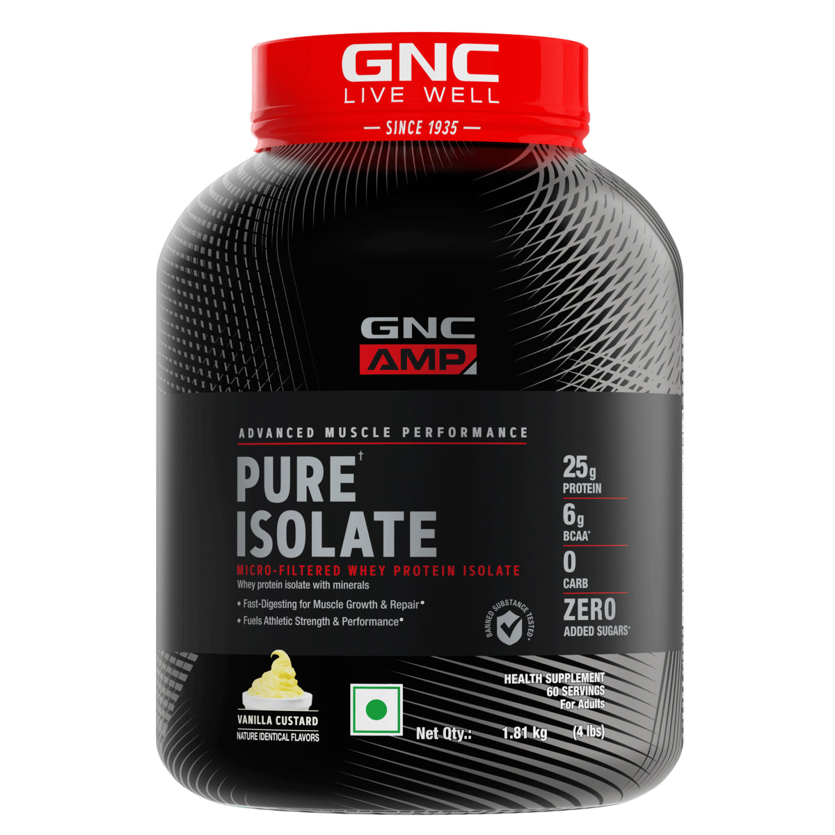 GNC AMP Pure Isolate (Low/Zero Carb)  Advanced Muscle Building To Amplify Muscle Performance